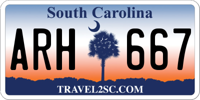 SC license plate ARH667