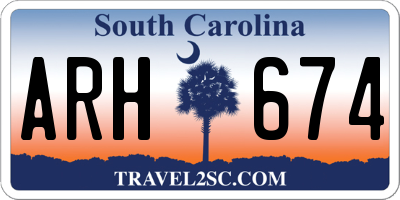 SC license plate ARH674