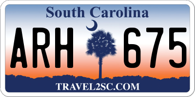 SC license plate ARH675