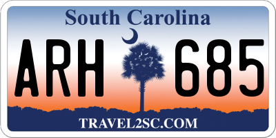 SC license plate ARH685