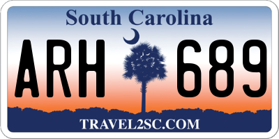 SC license plate ARH689