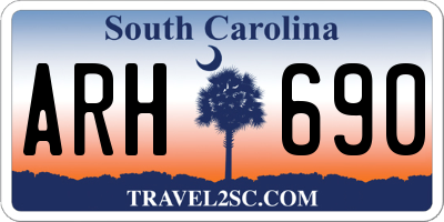 SC license plate ARH690