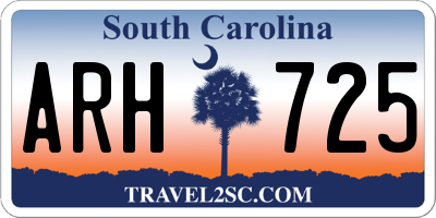 SC license plate ARH725