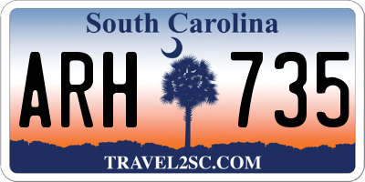 SC license plate ARH735