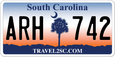 SC license plate ARH742
