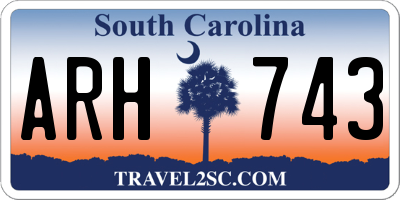 SC license plate ARH743
