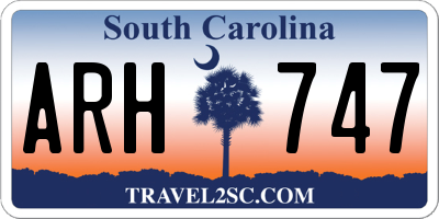 SC license plate ARH747