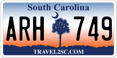SC license plate ARH749