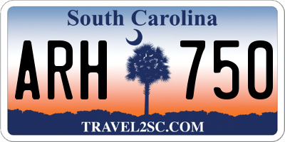 SC license plate ARH750