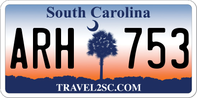 SC license plate ARH753