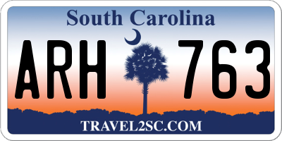 SC license plate ARH763