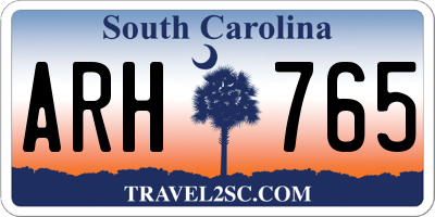 SC license plate ARH765
