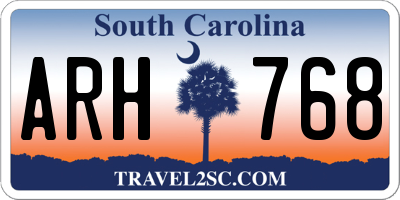 SC license plate ARH768