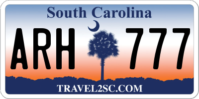 SC license plate ARH777