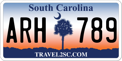 SC license plate ARH789