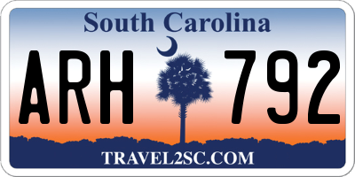 SC license plate ARH792
