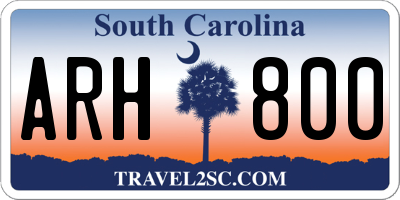 SC license plate ARH800