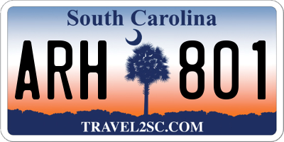 SC license plate ARH801