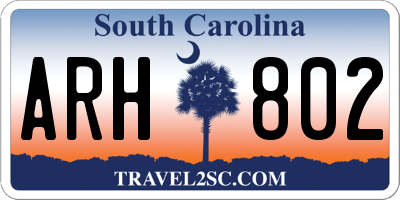 SC license plate ARH802