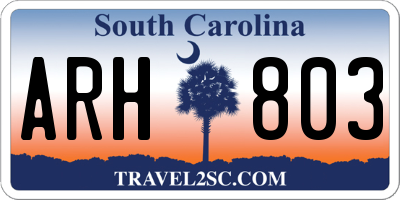 SC license plate ARH803