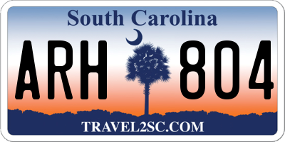 SC license plate ARH804