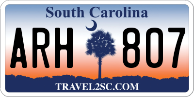SC license plate ARH807