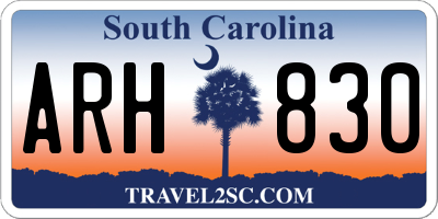 SC license plate ARH830