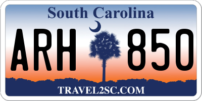 SC license plate ARH850