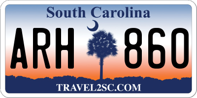 SC license plate ARH860