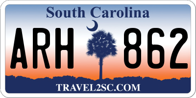 SC license plate ARH862