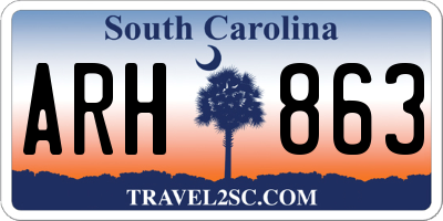 SC license plate ARH863