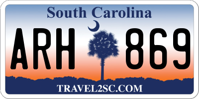 SC license plate ARH869