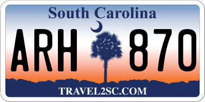 SC license plate ARH870
