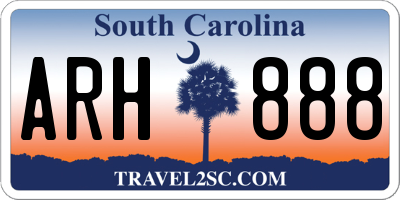 SC license plate ARH888