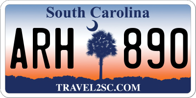 SC license plate ARH890