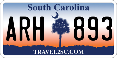 SC license plate ARH893