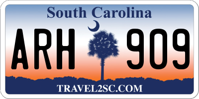 SC license plate ARH909