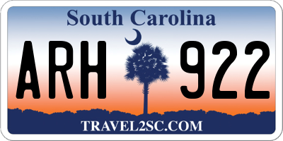SC license plate ARH922