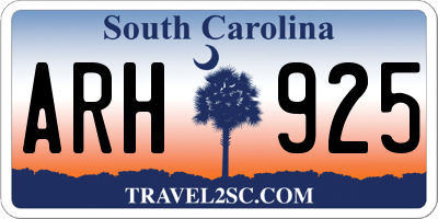 SC license plate ARH925