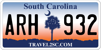 SC license plate ARH932