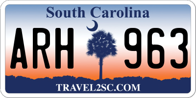 SC license plate ARH963