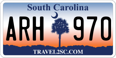 SC license plate ARH970