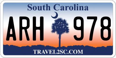 SC license plate ARH978