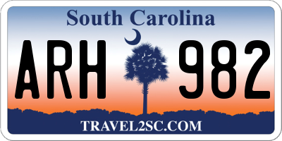 SC license plate ARH982