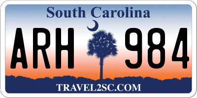 SC license plate ARH984