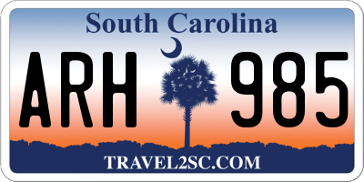 SC license plate ARH985