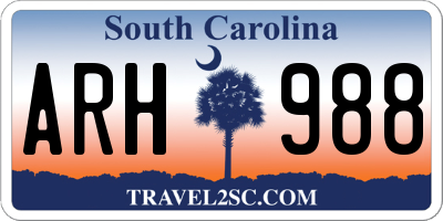 SC license plate ARH988