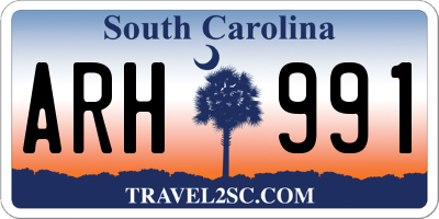 SC license plate ARH991