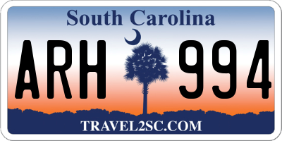 SC license plate ARH994
