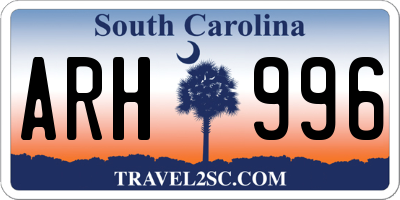 SC license plate ARH996